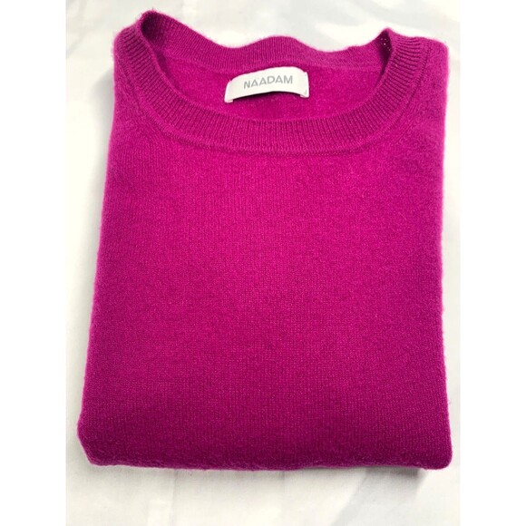 Naadam Crewneck 100% Cashmere Sweater Womens Size XS Fuchsia - Picture 9 of 9